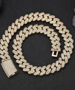 18mm iced out baguette cuban link chain